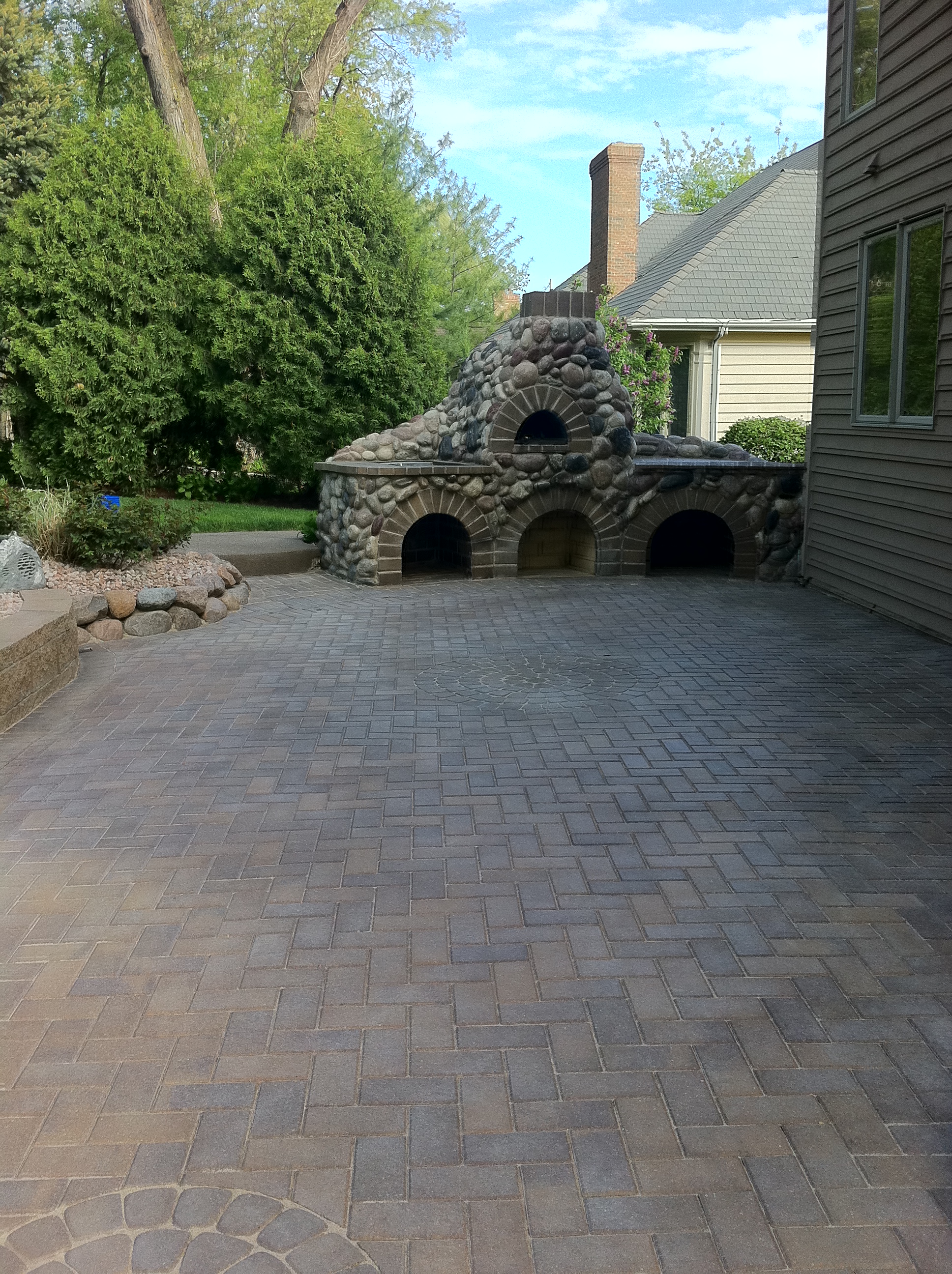 Before Photo of Stone Oven and Patio