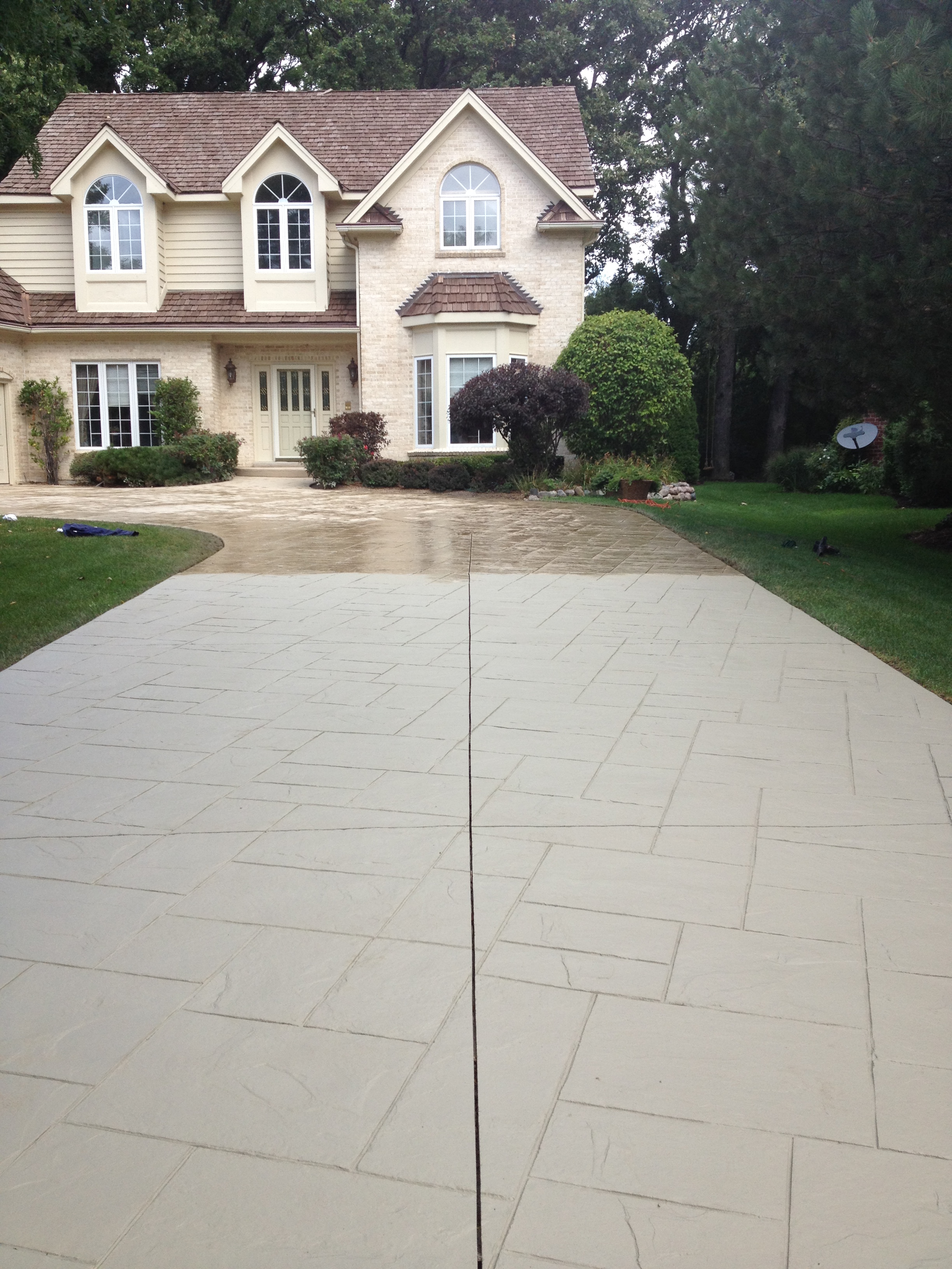 Before/During Photo of Long Driveway