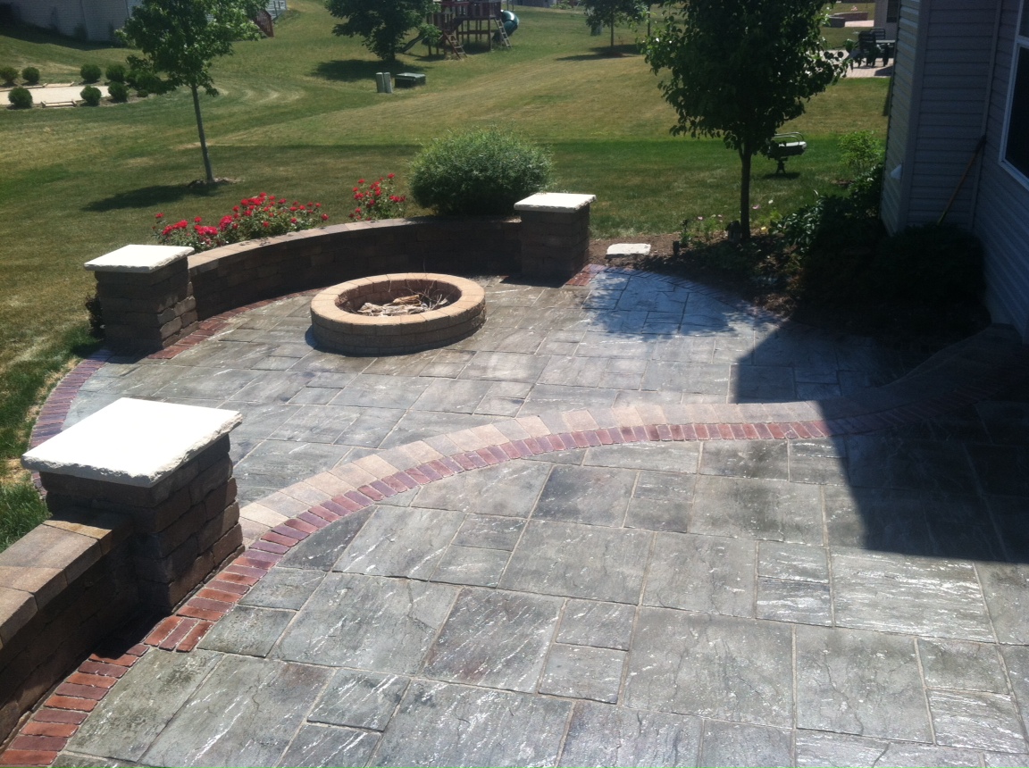 After Photo of Stone Deck with Fire Pit