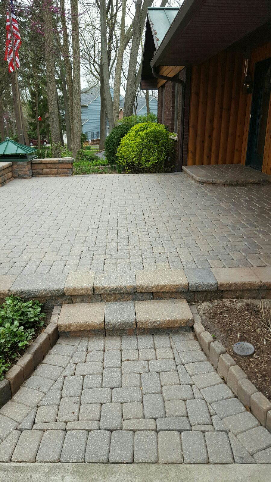 Before Photo of Stone Walk Way with Step Up